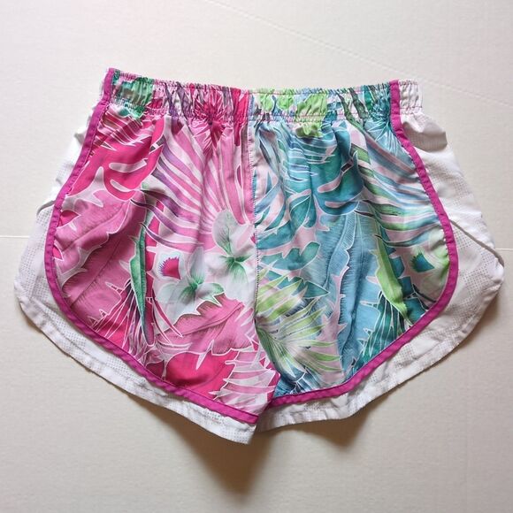 Nike Dri Fit Running Shorts Womens L Lined Pink Floral Gym Workout Athletic - Picture 4 of 8